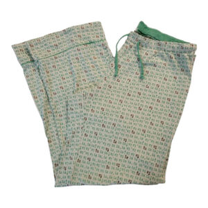 Old Navy 'Fa La La' Green Brown Pajama Pants - Medium